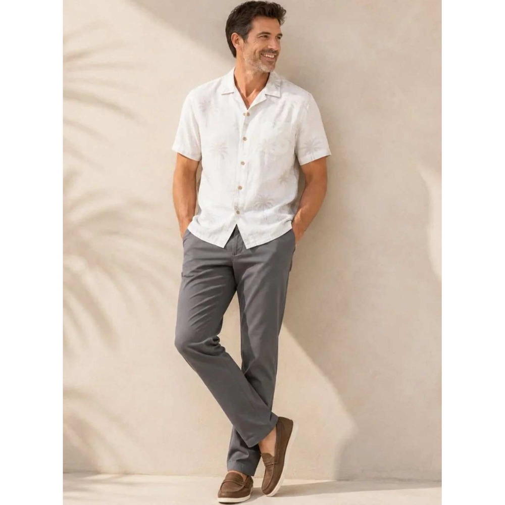 Tommy Bahama Sand Drifter Pants Men's 46x30 100% Cotton Gray Authentic Fit